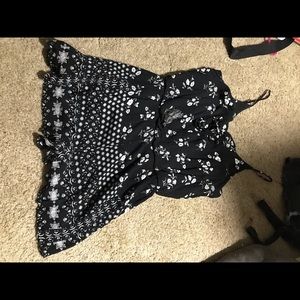 Black and white patterned romper